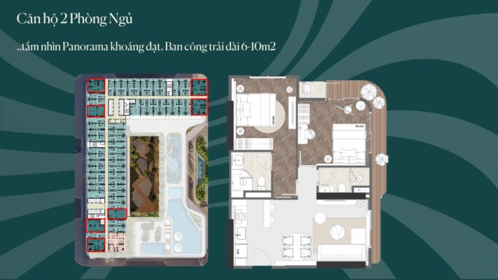 Căn hộ 2 phòng ngủ Prima Bay